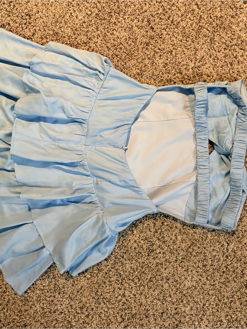 American Threads Sky Blue Strapless Ruffle Mini Dress - Picture 4 of 4